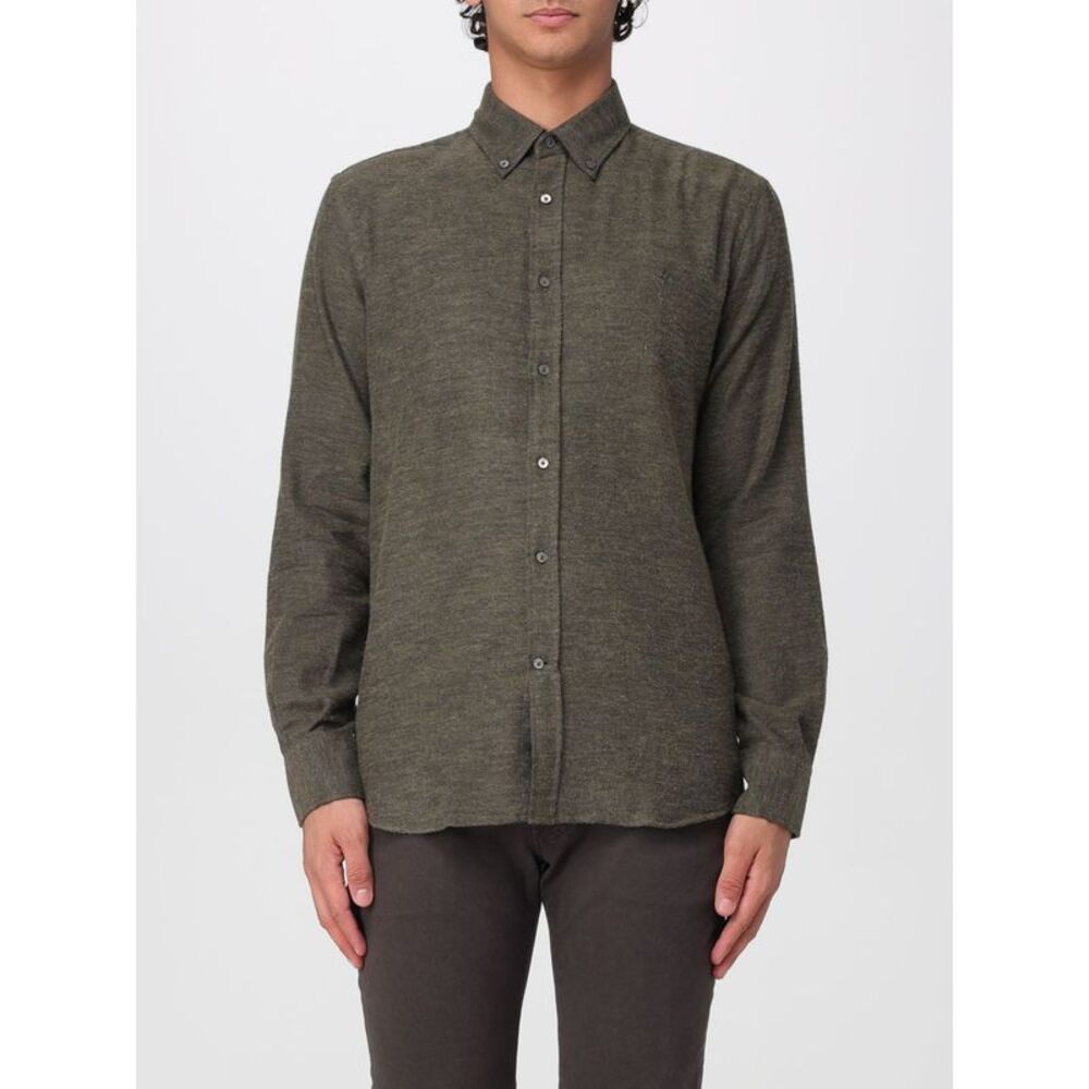 Brooksfield Men Brooksfield Long-Sleeved Jersey Shirt With Button-Down Collar
